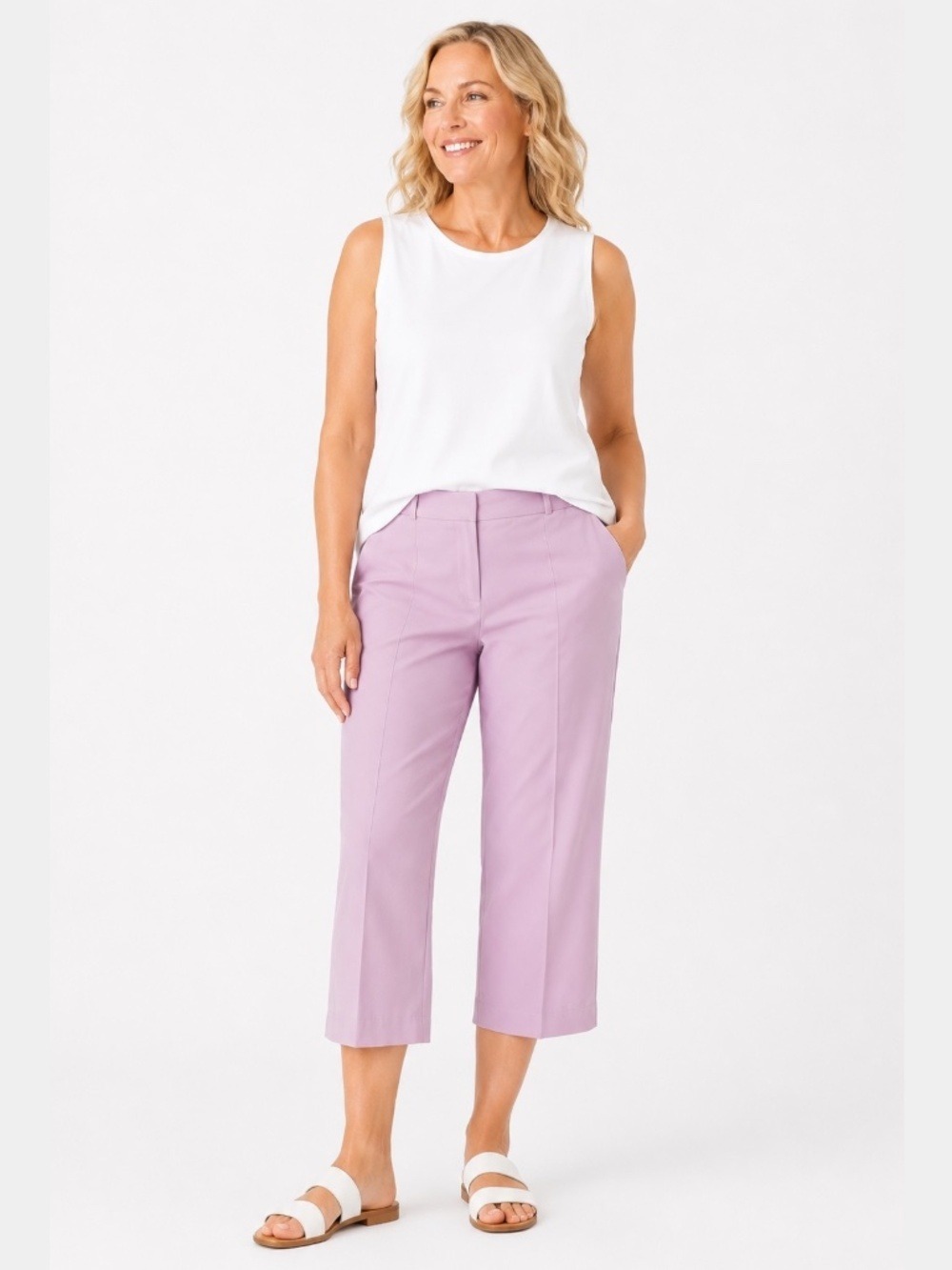 INC INTERNATIONAL CONCEPTS Cotton Blend Capris in Pale Pink w/ Pockets Sz 14
